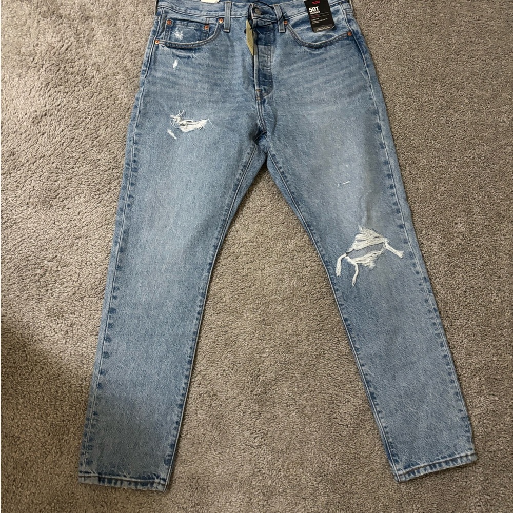 Women Distressed Blue Jeans